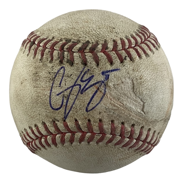 Corey Seager Game Used & Signed OML Baseball :: Used 5-24-2017 LAD vs STL (MLB Holo & PSA/DNA)