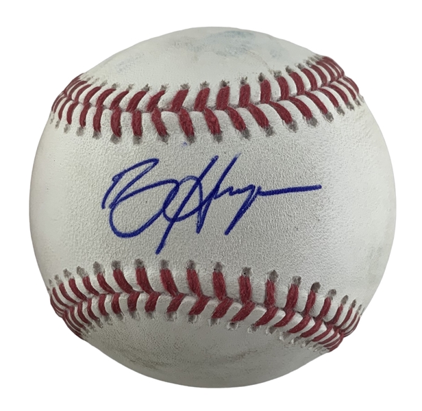 Bryce Harper Game Used & Signed OML Baseball :: Used 6-14-2021 Phillies vs Dodgers :: Ball Pitched to Harper (MLB Holo & PSA/DNA)