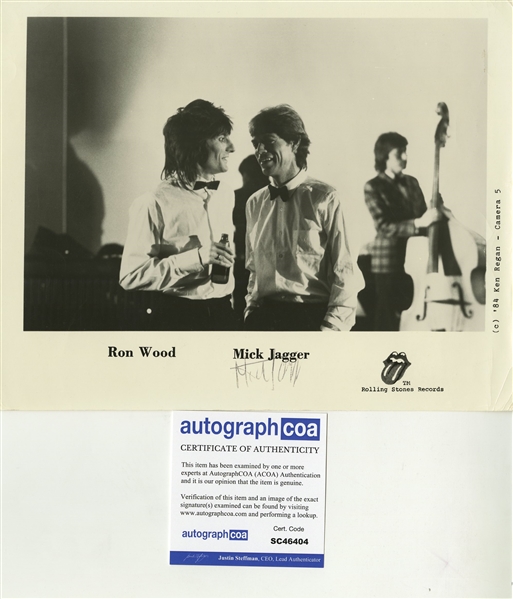 Rolling Stones: Mick Jagger Singed Vintage 8" x 10" Promo Photo (ACOA)