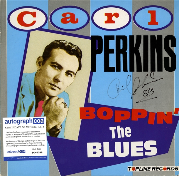 Carl Perkins Signed "Boppin the Blues" Album Cover (ACOA)