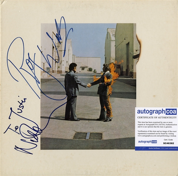 Pink Floyd: Nick Mason & Roger Waters Signed "Wish You Were Here" Album Cover (ACOA)