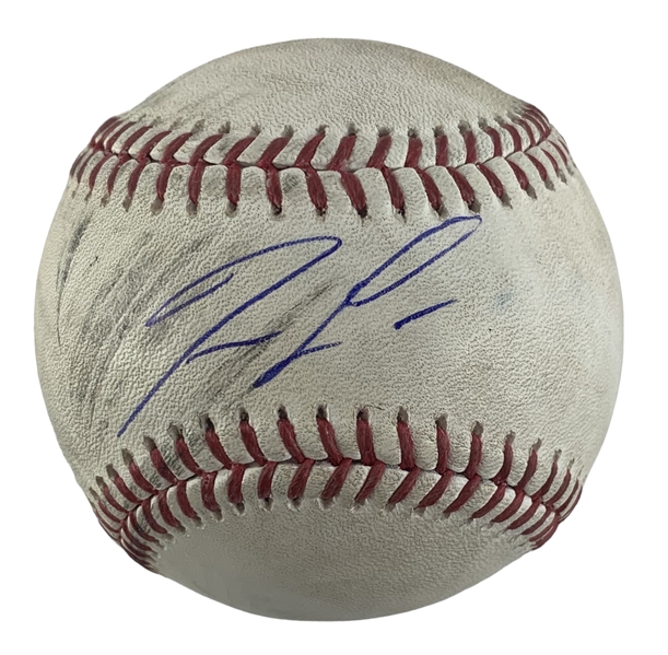 Ronald Acuna Jr. Game Used & Signed OML Baseball :: Used 9-03-2023 ATL vs LAD :: Ball Pitched to Acuna (MLB Holo & PSA/DNA)