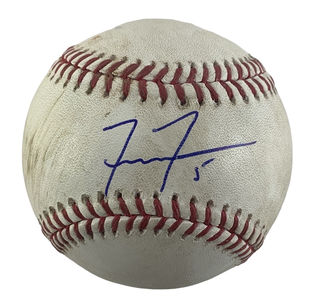 Freddie Freeman Signed & Game Used OML Baseball :: Used 8-11-2023 COL vs. LAD :: Ball Pitched to Freeman for a Single & RBI! (PSA/DNA & MLB Hologram)