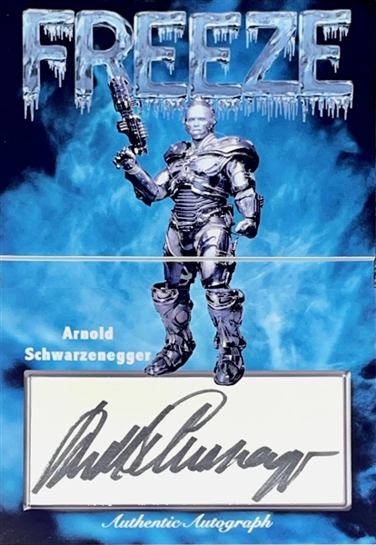 Arnold Schwarzenegger Signed 3.75" x 5.25" "Mr. Freeze" Batman Card (Third Party Guaranteed)