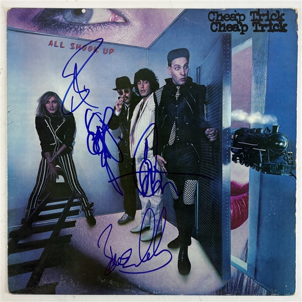 Cheap Trick Group Signed "All Shook Up" Album Cover (Beckett/BAS LOA)