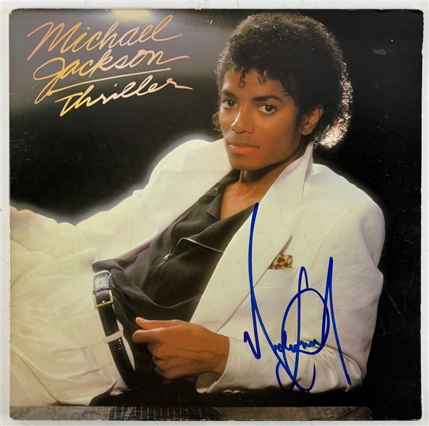 Michael Jackson Boldly Signed "Thriller" Record Album w/ Gem Mint 9 Autograph! (JSA LOA)