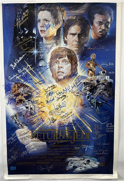 Star Wars: Incredible Cast Signed Full Sized Return of the Jedi Poster w/ 63 Autographs! (Beckett/BAS)