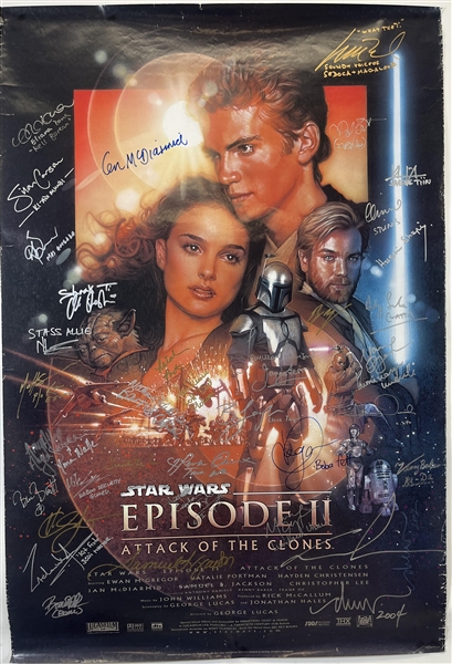 Star Wars "Episode II: Attack of the Clones" Incredible Cast Signed 27" x 40" Movie Poster with 31 Autographs! (Beckett/BAS)