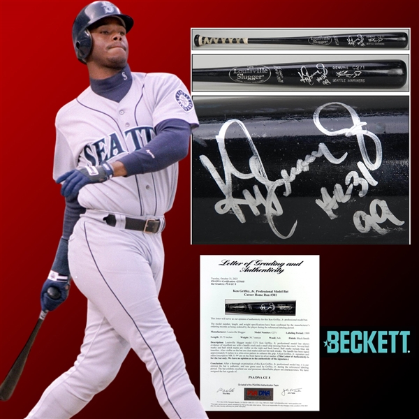 1999 Ken Griffey Jr. Game Used & Signed C271 Personal Model Bat Used to Hit Career HR #381 (PSA/DNA GU 8 LOA & Beckett/BAS LOA)