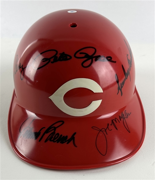 Big Red Machine Signed Pro Model Batting Helmet with Rose, Bench, Perez, Anderson and Morgan (Third Party Guaranteed)