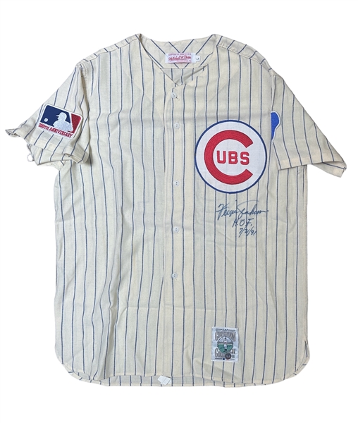 Ferguson Jenkins Signed Chicago Cubs Mitchell & Ness Vintage Style Jersey (Beckett/BAS)