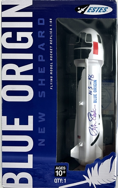 William Shatner Signed Blue Origin 1/66 Scale Model Rocket in Original Packaging (PSA/DNA COA)
