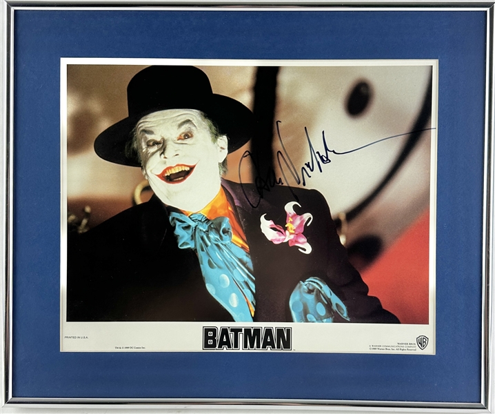 Jack Nicholson Signed Lobby Card for The Joker 1989 Film "Batman" in Framed Display (JSA LOA)