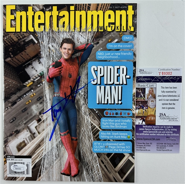 Spider-Man: Tom Holland Signed July 2017 Entertainment Weekly Magazine (JSA COA)