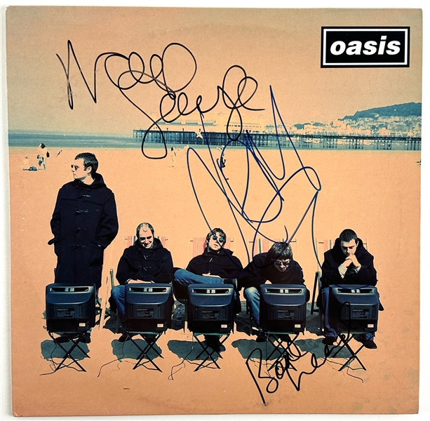 Oasis Group Signed "Roll With It" 12-Inch Single Album (3 Sigs)(JSA LOA)