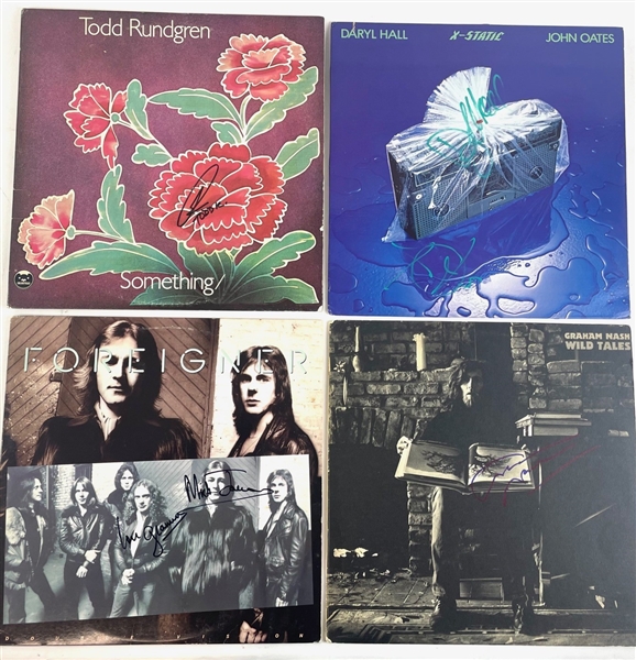  HOF & Pop Rock Legends Lot of 4-Albums Including, Hall & Oats, Nash, Rundgren, and Foreigner (PSA, ACOA, and Third Party Guarantee)