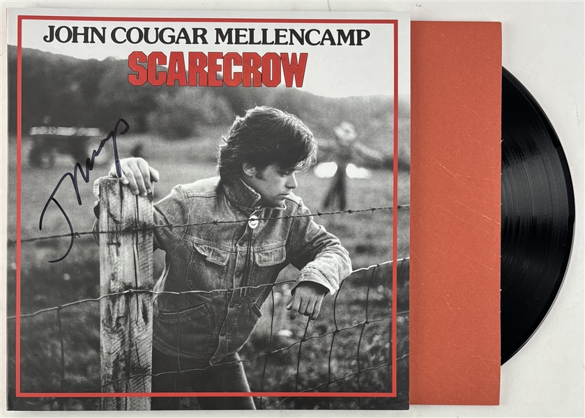 John Cougar Mellencamp Signed "Scarecrow" Album Cover (Beckett/BAS)