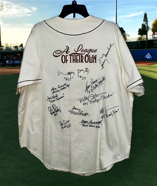 A League of Their Own signed Jersey - 27 signatures! Lori Petty, Penny Marshall, Gary Marshall 