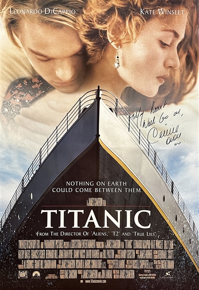 Celine Dion RARE Signed TITANIC Poster w/ "My Heart Will Go On" Inscription!  (Third Party Guarantee)