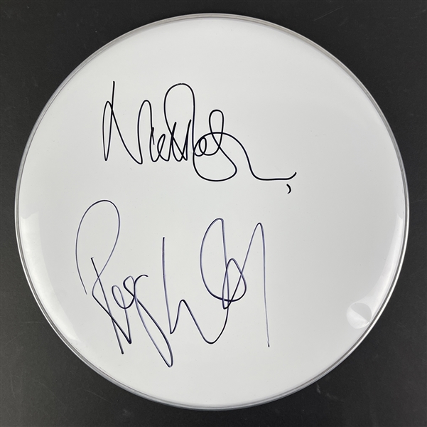 Pink Floyd: Roger Waters & Nick Mason Dual In-Person Signed 14-Inch Drumhead (Beckett/BAS & Floyd Authentic Guaranteed)
