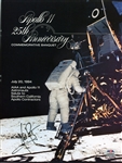 Neil Armstrong Signed Apollo 11 25th Anniversary Program Cover (PSA/DNA LOA)