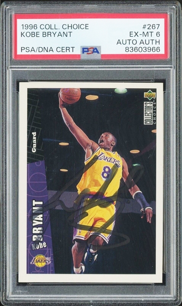 Kobe Bryant RARE Signed 1996 Collectors Choice Rookie Card with Rookie Era Autograph (PSA/DNA Encapsulated)