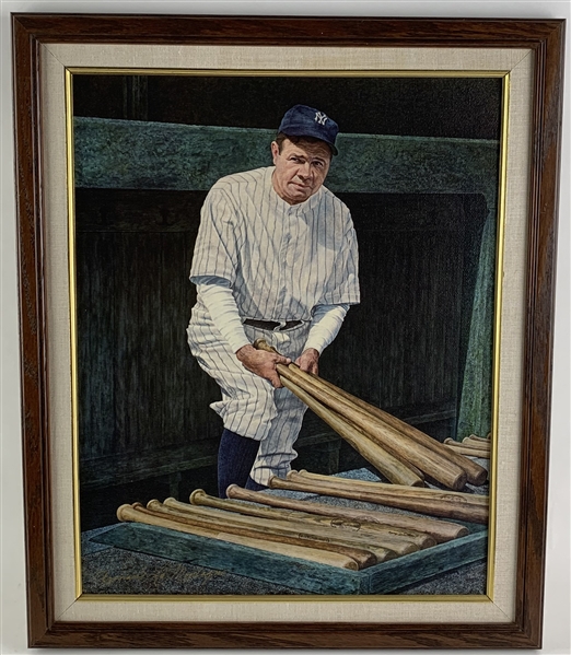 Armand LaMontagne Signed "The Babe" Giclee Painting in Framed Display