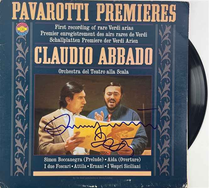 Luciano Pavarotti Signed "Pavarotti Premieres" Album Cover w/ Vinyl (Epperson/REAL)