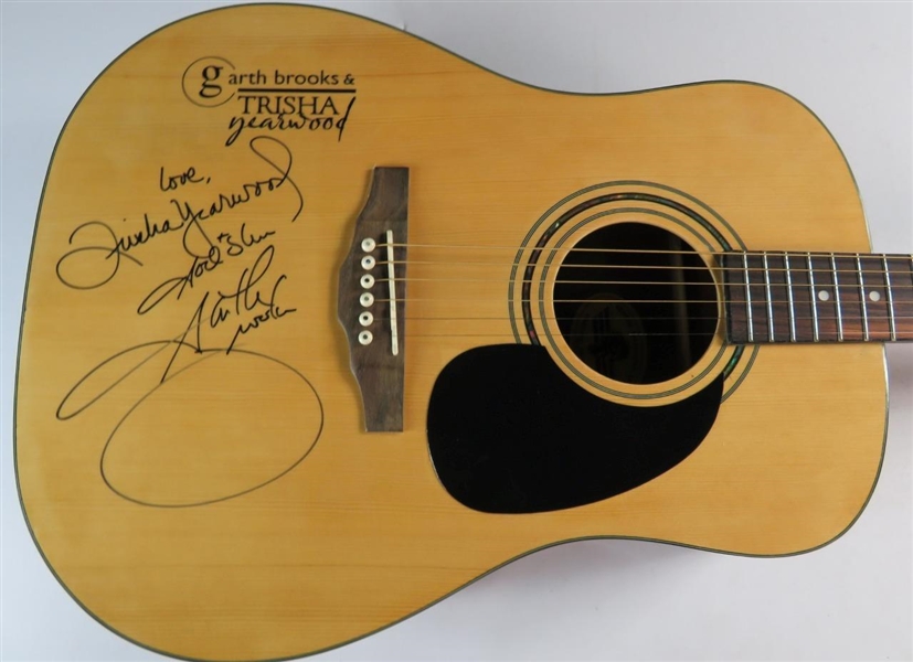 Garth Brooks & Trisha Yearwood RARE Dual Signed Washburn Lyon Acoustic Guitar (Beckett/BAS & JSA LOAs)