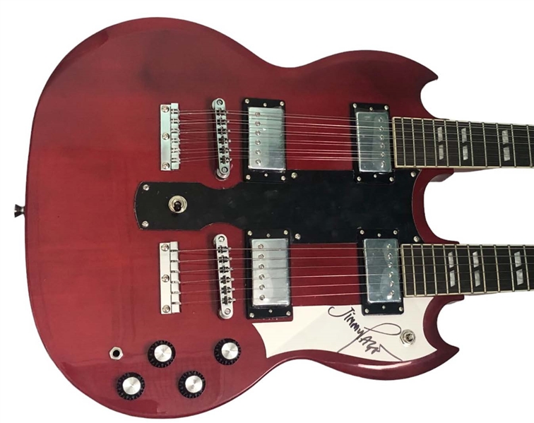 Led Zeppelin: Jimmy Page Signed Double-Neck 18 String Guitar w/ Full Signature! (ACOA)
