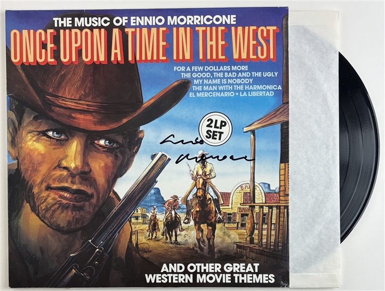 Ennio Morricone Signed "Once Upon A Time In The West" Album Cover w/ Vinyl (Beckett/BAS)