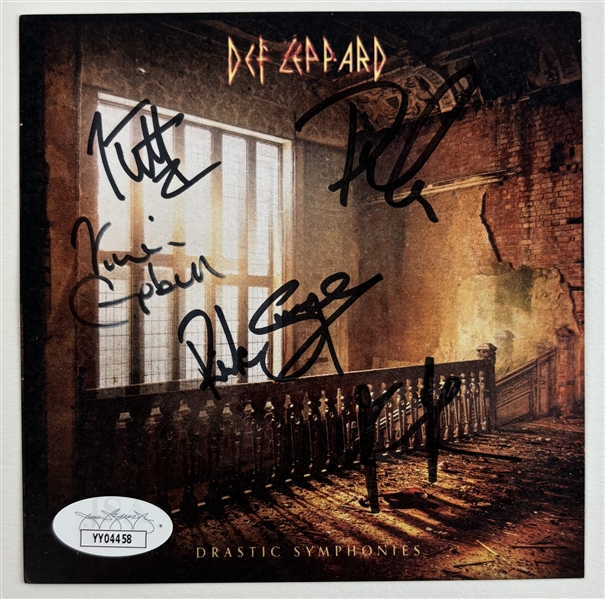 Def Leppard: Group Signed "Drastic Symphonies" CD Insert (JSA LOA)