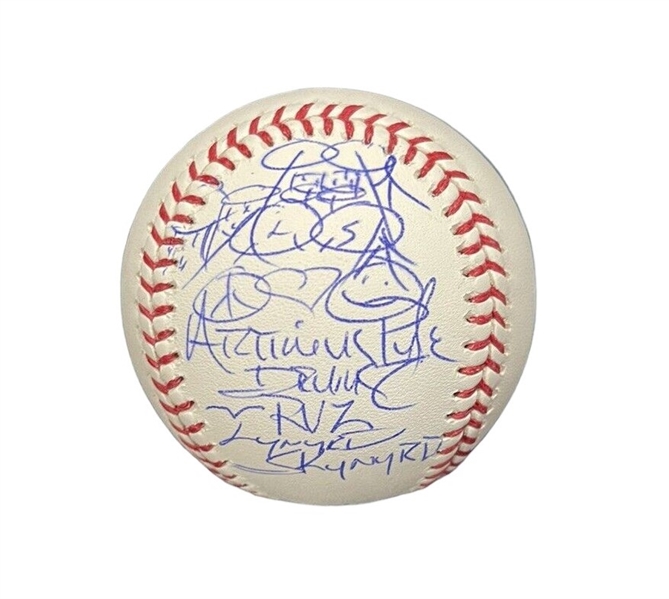Lynyrd Skynyrd: Artimus Pyle Signed OML Baseball with Hand Drawn Drums Sketch & Inscriptions (JSA)