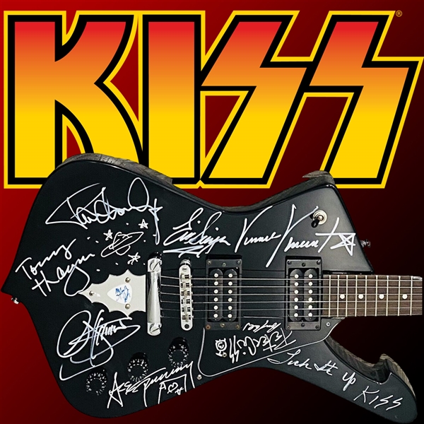 KISS - The Ultimate Band Signed Ibanez Paul Stanley Model Guitar with 8 Signatures & Photo Proof! (Third Party Guaranteed)