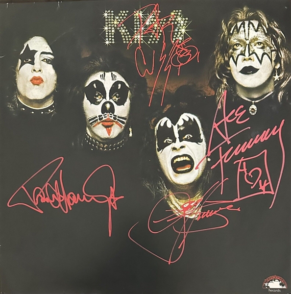 KISS Group Signed Debut Album with Original Lineup (Epperson/REAL LOA)