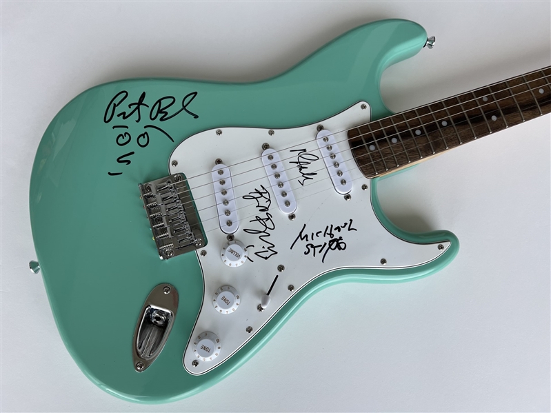 R.E.M. Group Signed Fender Squier Stratocaster (4 Sigs)(JSA LOA)(Ulrich Collection)