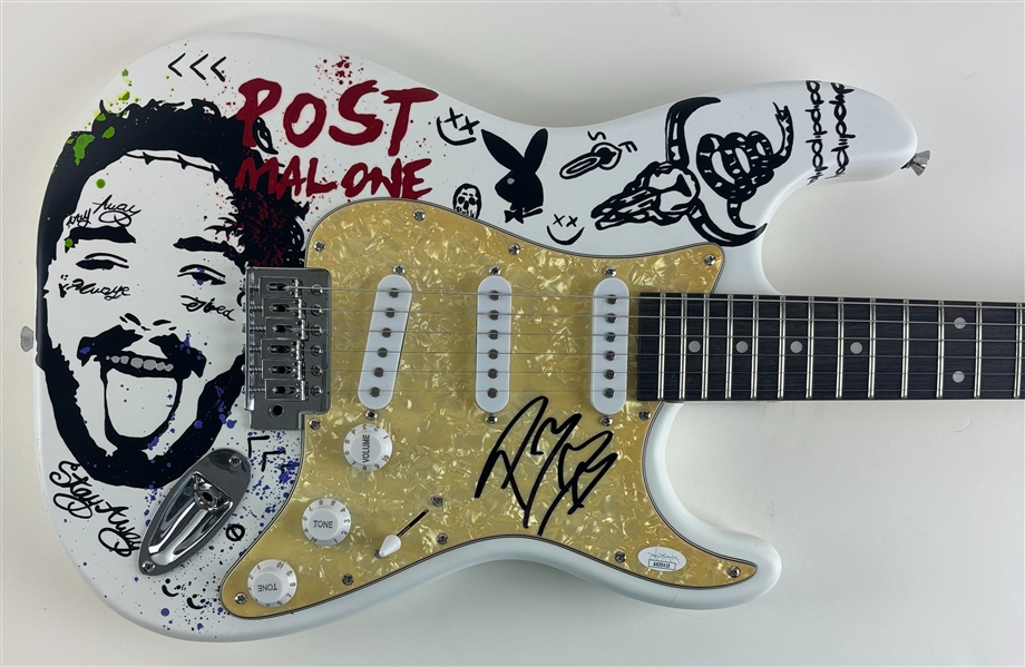 Post Malone Signed Custom Graphic Electric Guitar (JSA COA)