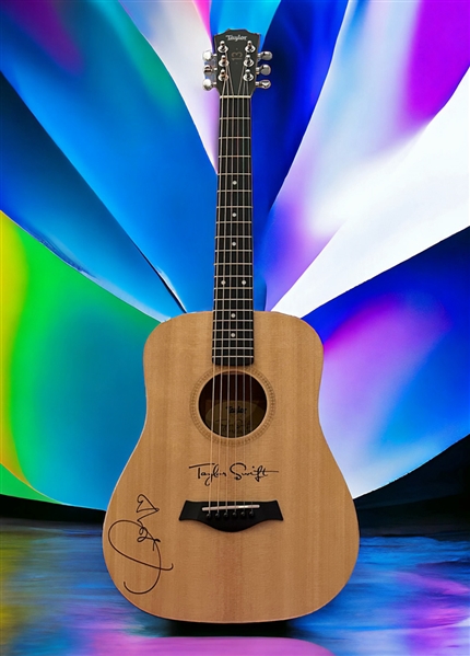 Taylor Swift RARE Baby Taylor Signed Guitar!  (Third Party Guaranteed)