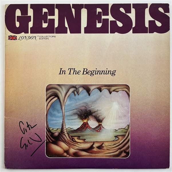 Genesis : Peter Gabriel Signed "In The Beginning" Album Cover (Beckett/BAS)