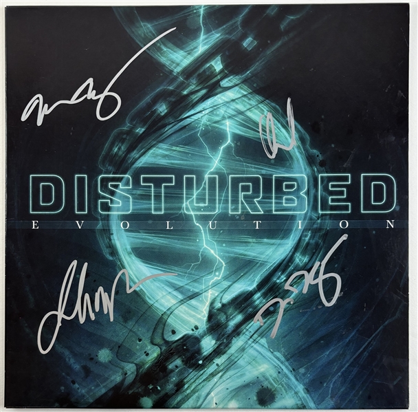 Disturbed Group Signed "Evolution" Album Cover (Beckett/BAS LOA)