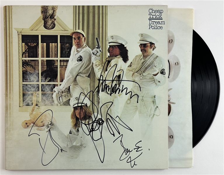 Cheap Trick Group Signed “Dream Police” Album Cover (4 Sigs) (Beckett/BAS)