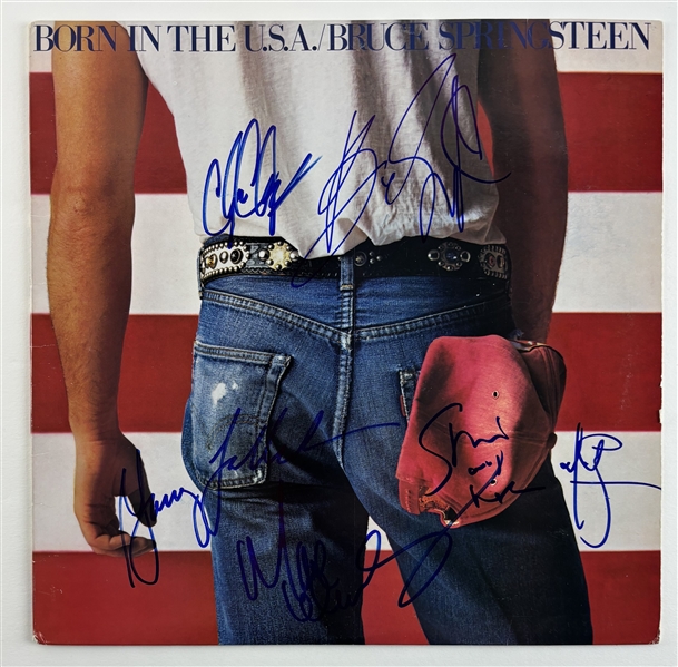 Bruce Springsteen Group Signed "Born In The U.S.A" Record Album (6 Sigs)(Beckett/BAS LOA)