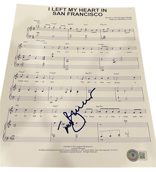 Tony Bennett Signed “I Left My Heart In San Francisco” Sheet Music (Beckett/BAS)