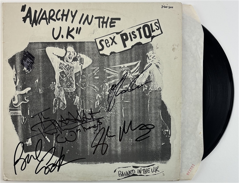 Sex Pistols Fully Group Signed “Anarchy In The U.K" Album Cover (4 Sigs) (Beckett/BAS)