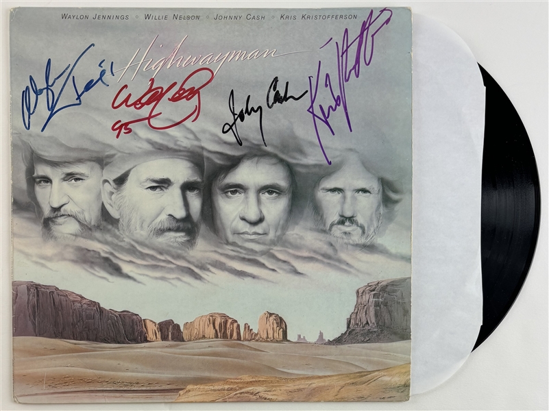 The Highwaymen RARE Group Signed Debut Album w/ Cash, Jennings, etc. (Beckett/BAS LOA)(JSA LOA)