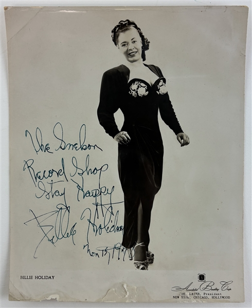 Billie Holiday Signed & Inscribed 8" x 10" Vintage 1948 Photo (JSA LOA)
