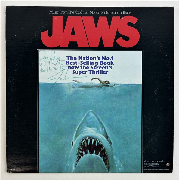 Composer John Williams Signed Jaws Soundtrack Album Cover (Beckett/BAS LOA)