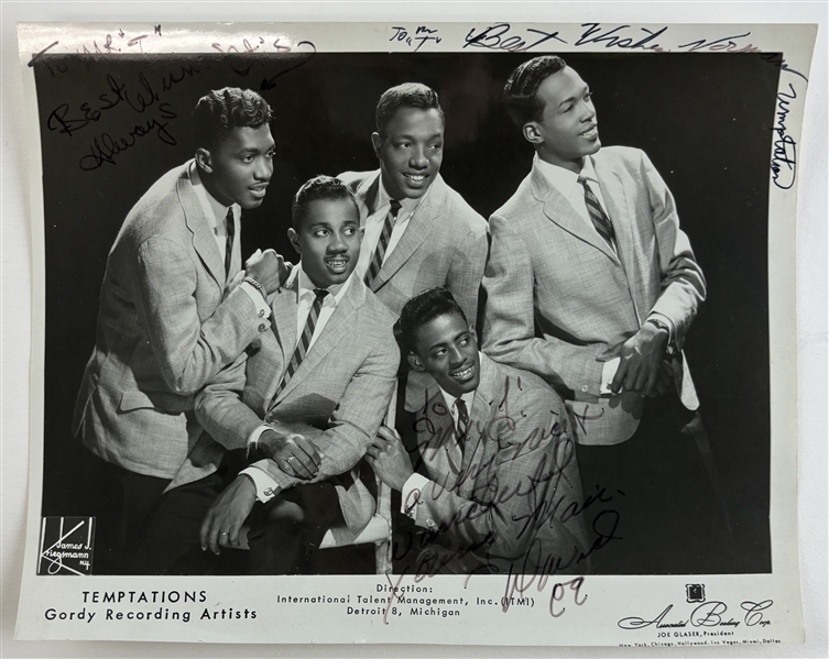 Temptations: Otis Williams, Norman Whitfield, & David Ruffin Signed 8" x 10" Vintage Promo Photo (Beckett/BAS LOA)