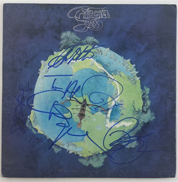 Yes: Group Signed "Fragile" Album Cover (5 Sigs)(Beckett/BAS LOA)