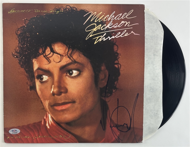 Michael Jackson Signed "Thriller" Album Cover w/ Vinyl (PSA/DNA LOA)